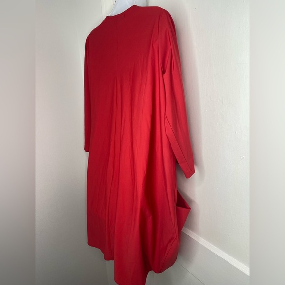 JASON Red Mid Length Sleeve Tunic Dress with Pockets - Picture 6 of 8